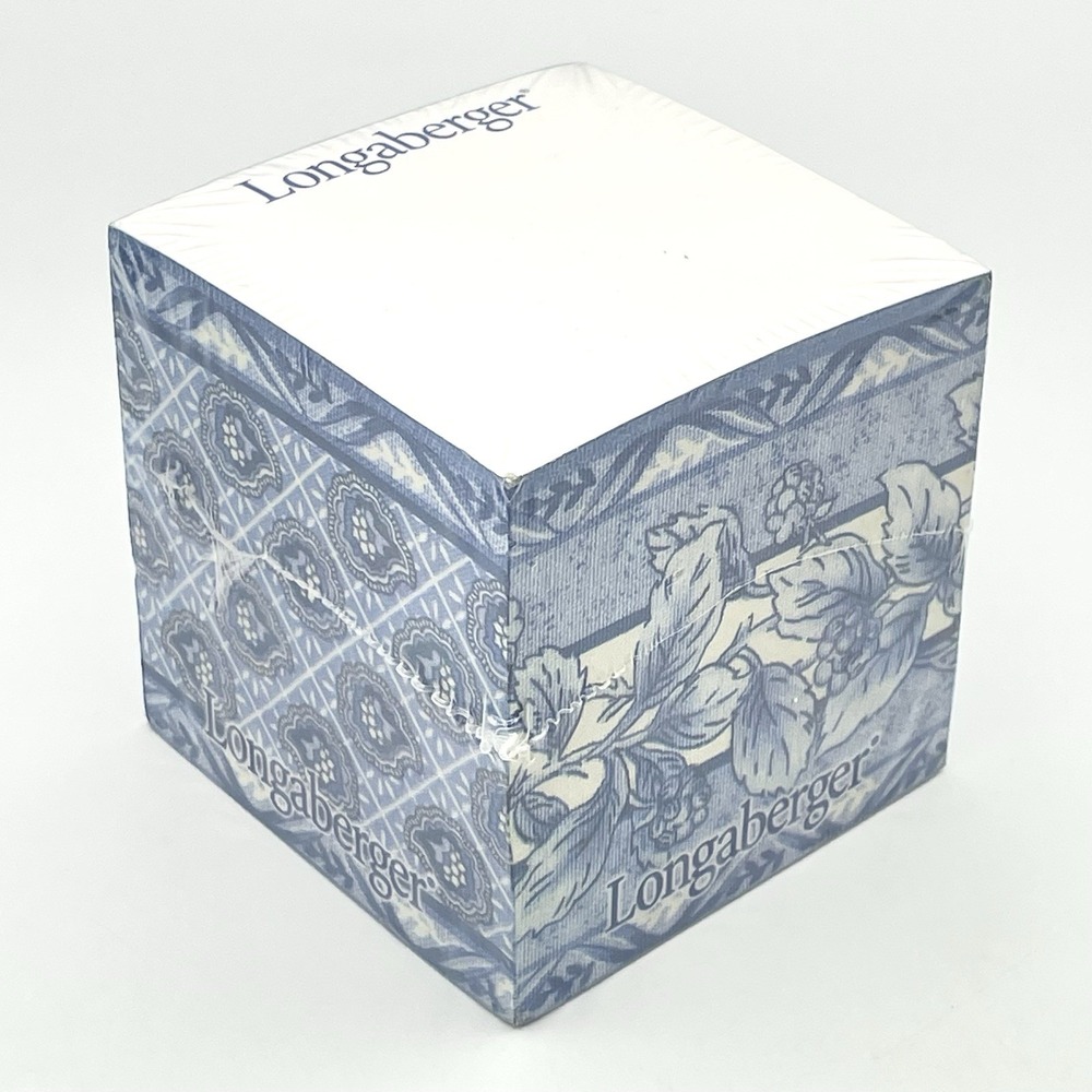 Longaberger Provincial Cottage NoteCube 81042 Blue Floral Sealed New 3.5"